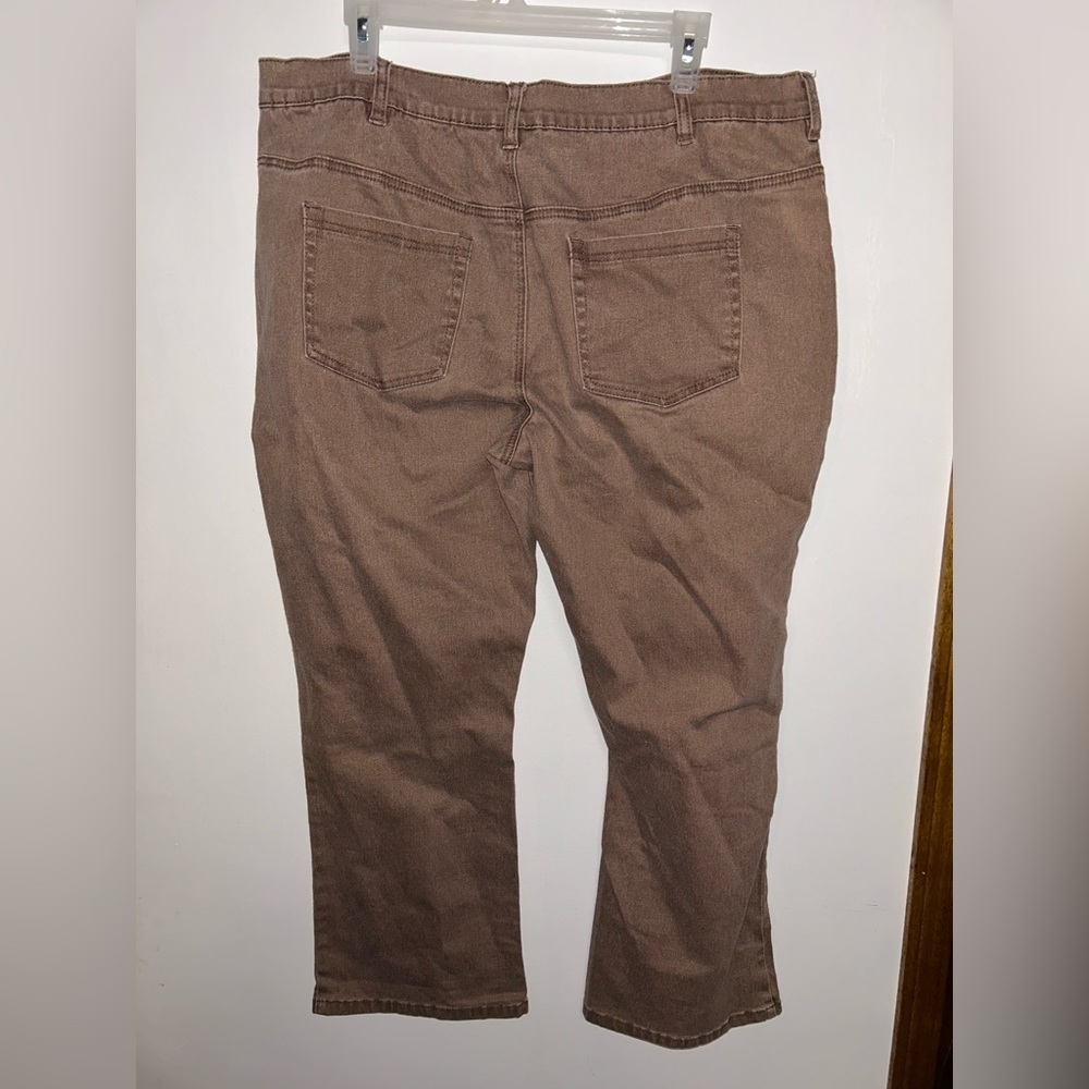 DG2 by Diane Gilman Brown Ramie Pants Jeans - Picture 2 of 3